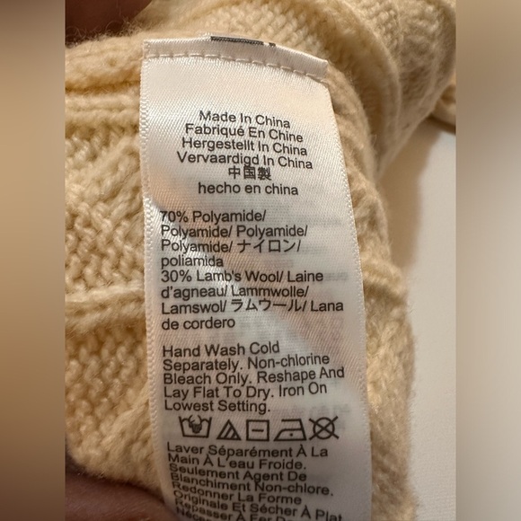 LJ. CREW Tie-back‎ cable-knit sweater Sz XS NWOT (A0092 B3) - Picture 4 of 5